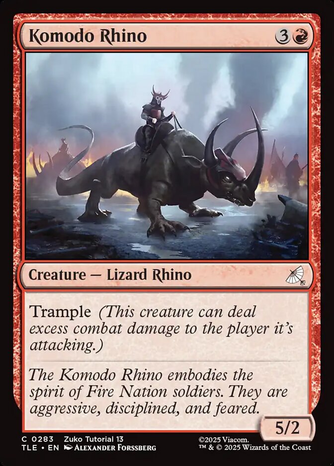 Komodo Rhino, Avatar: The Last Airbender Eternal Card Art