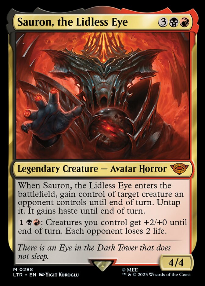 Sauron, the Lidless Eye, The Lord Of The Rings: Tales Of Middle-Earth Card Art