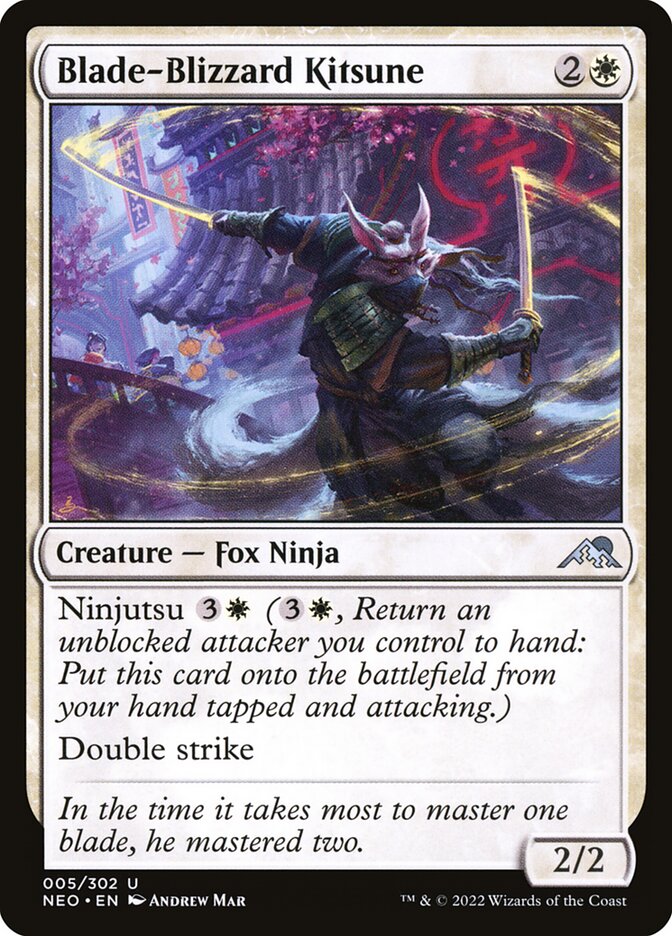 Blade-Blizzard Kitsune, Kamigawa: neon dynasty Card Art