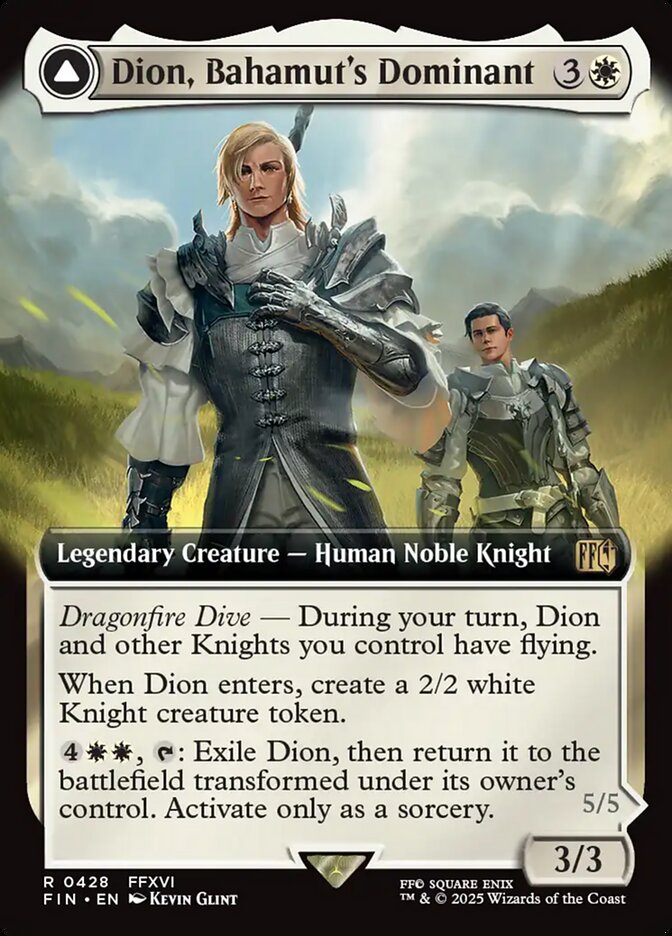 Dion, Bahamut's Dominant // Bahamut, Warden of Light, Final Fantasy Card Art