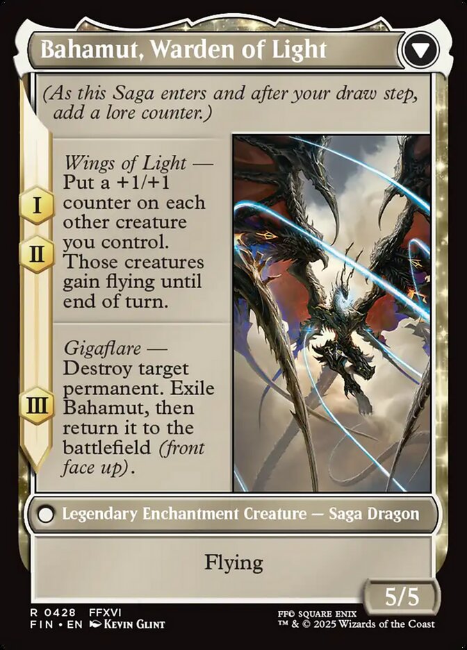 Dion, Bahamut's Dominant // Bahamut, Warden of Light, Final Fantasy Card Art