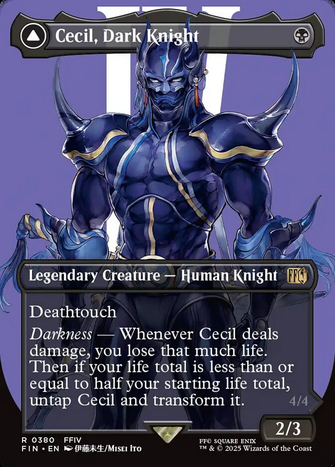 Cecil, Dark Knight // Cecil, Redeemed Paladin, Final fantasy Card Art