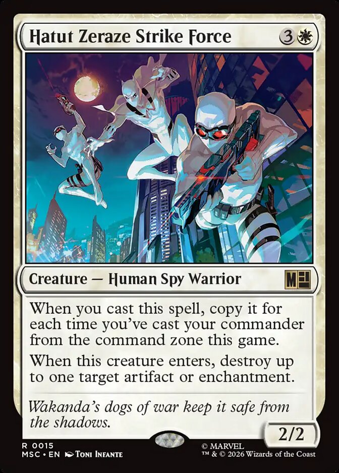 Hatut Zeraze Strike Force, Marvel Super Heroes Commander Card Art