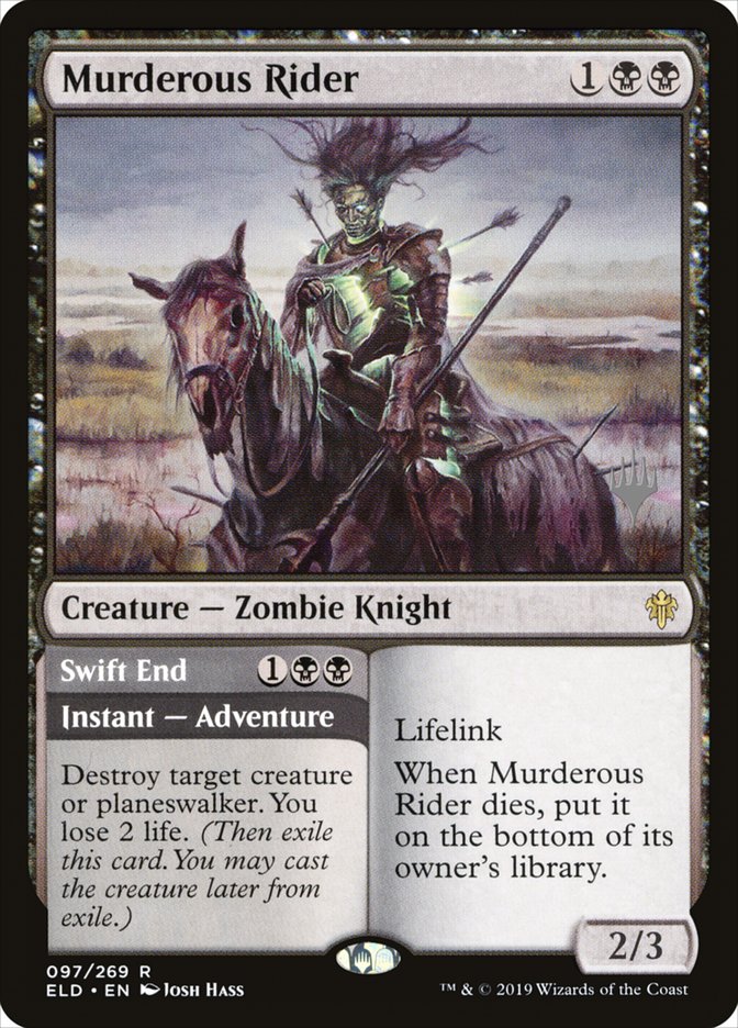 Murderous Rider // Swift End, Throne of eldraine promos Card Art