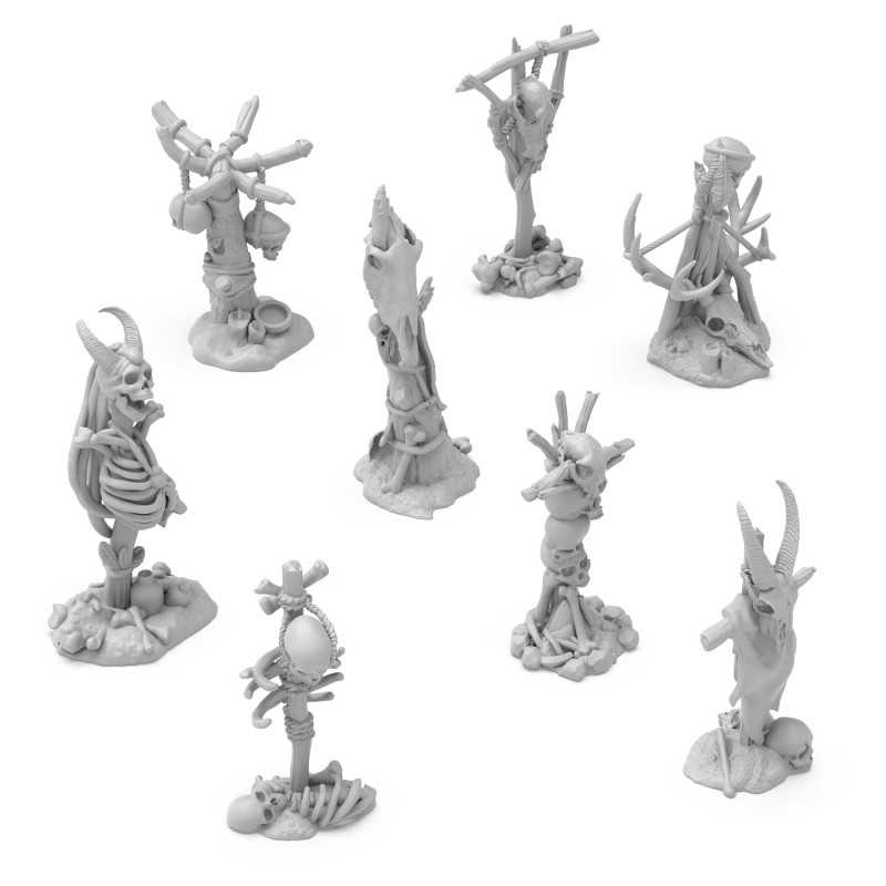 Green Stuff World - 8 Dark Skull Totems
