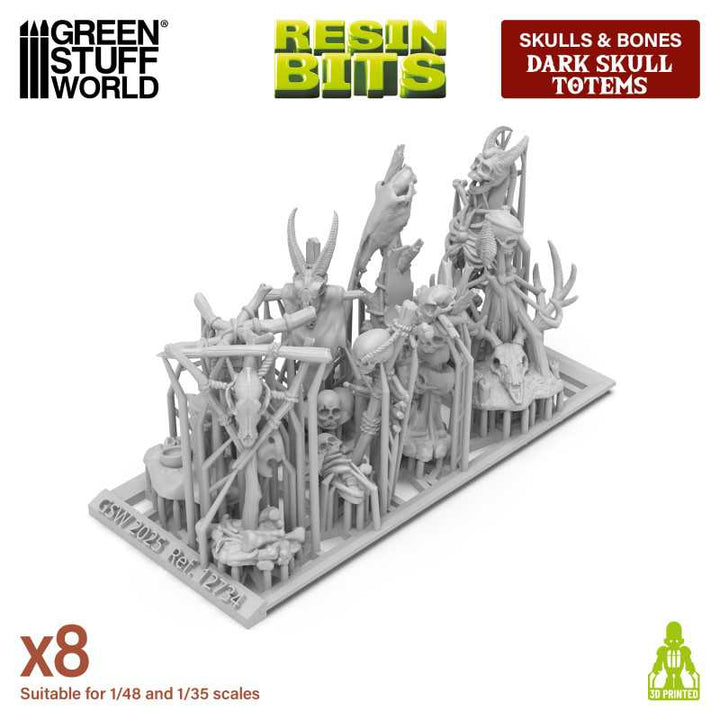 Green Stuff World - 8 Dark Skull Totems
