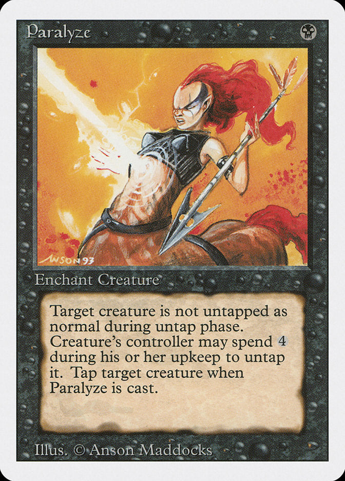 Paralyze, Revised edition Card Art