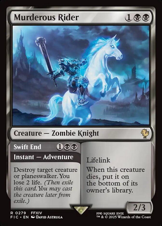 Murderous Rider // Swift End, Final fantasy commander Card Art