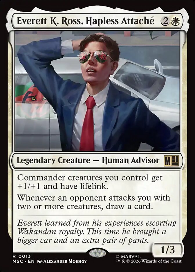 Everett K. Ross, Hapless Attaché, Marvel Super Heroes Commander Card Art