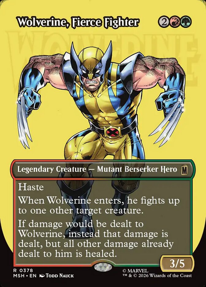Wolverine, Fierce Fighter, Marvel Super Heroes Card Art