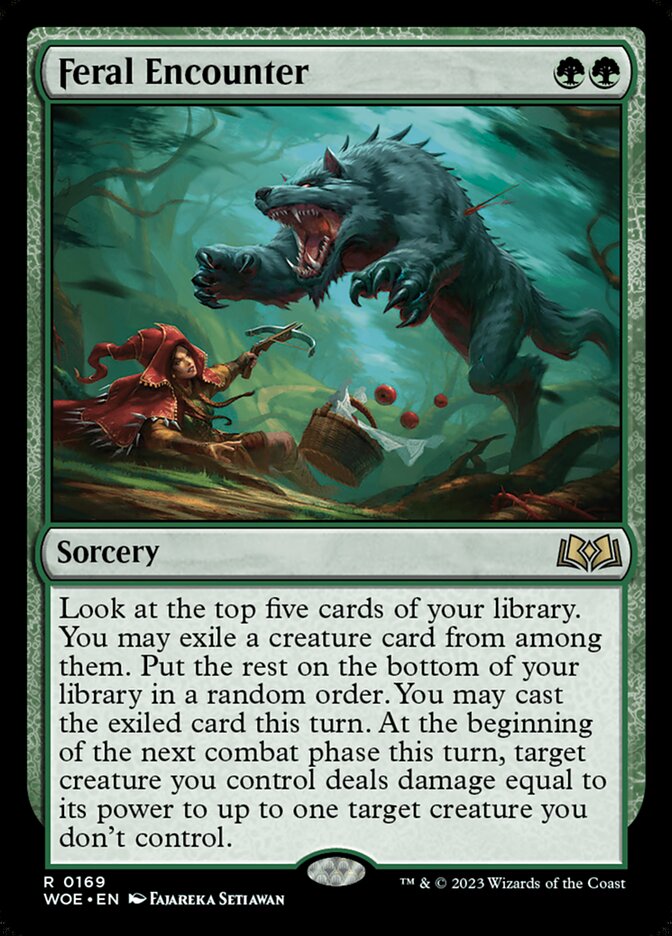 Feral Encounter, Wilds of eldraine Card Art