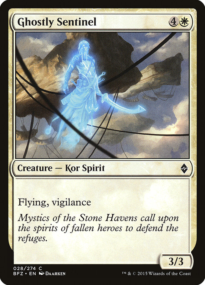 Ghostly Sentinel, Battle for zendikar Card Art