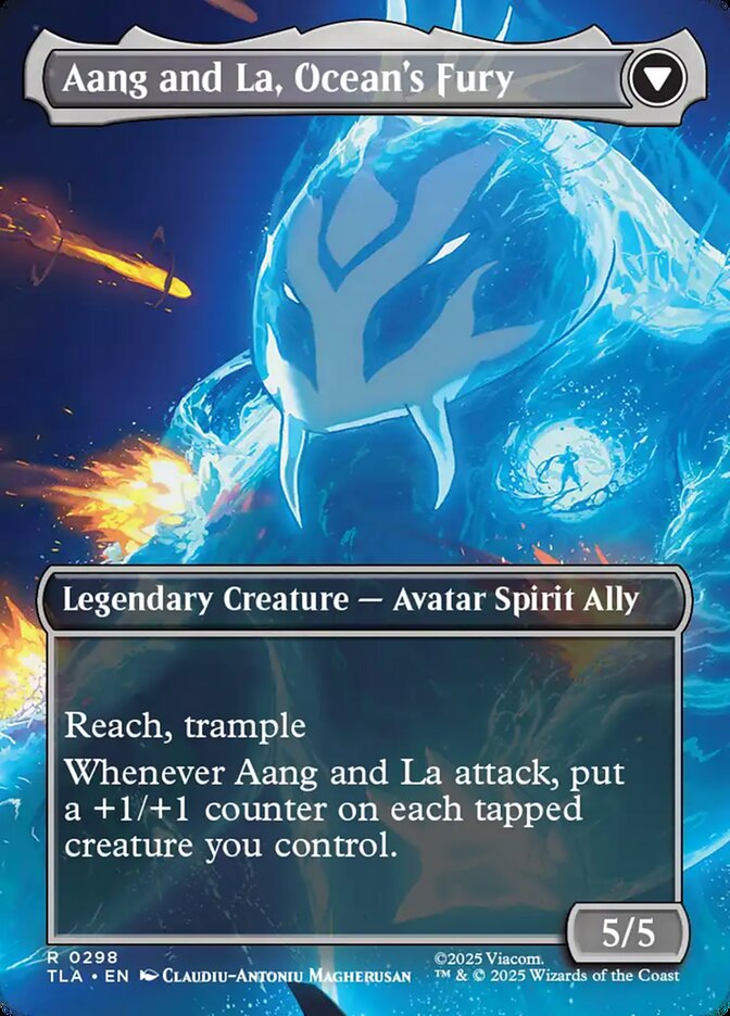 Aang, Swift Savior // Aang and La, Ocean's Fury, Avatar: The Last Airbender Card Art