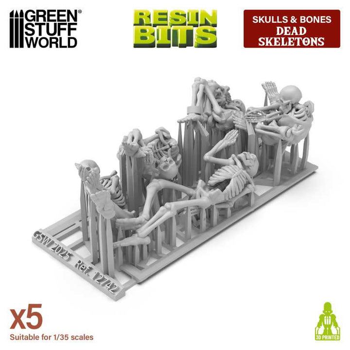 Green Stuff World - 5 Dead Skeletons