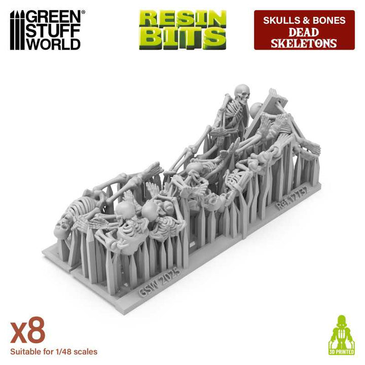 Green Stuff World - 8 Dead Skeletons (1:48)