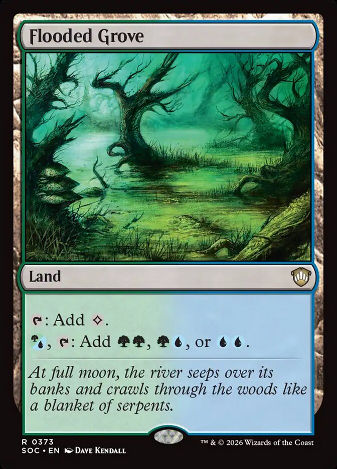 Flooded Grove, Secrets Of Strixhaven Commander Card Art