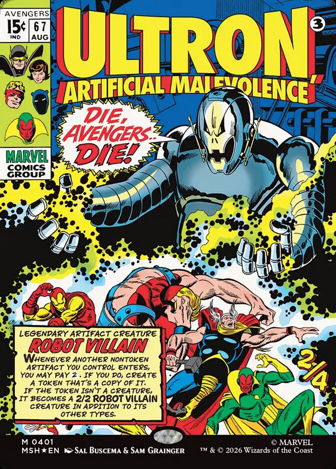 Ultron, Artificial Malevolence, Marvel Super Heroes Card Art