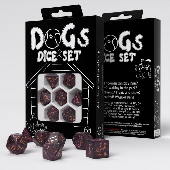 Q Workshop - Dice - RPG Set - Dogs - Luna