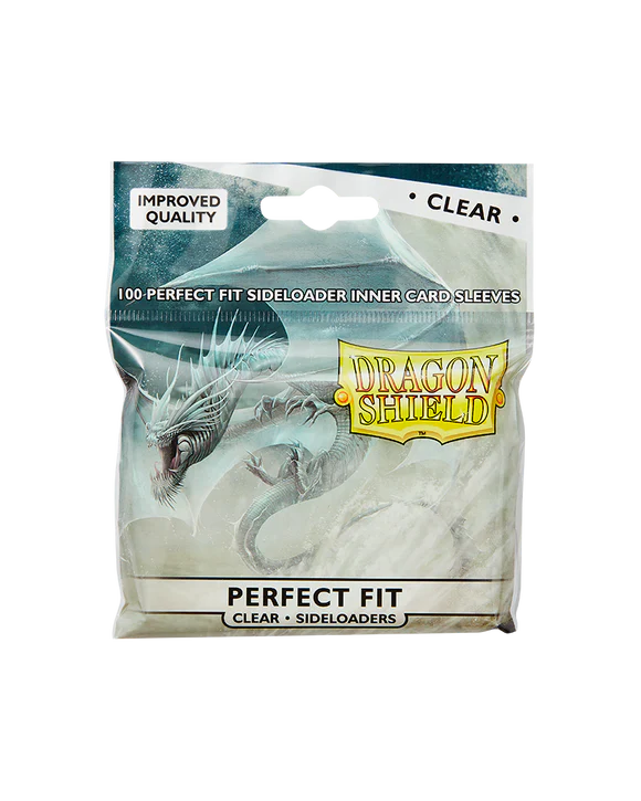 Dragon Shield - 100 Sleeves - Perfect Fit size - Side Loading - Clear