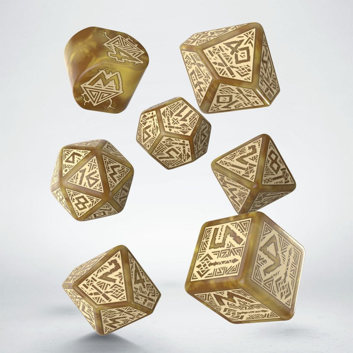 Q Workshop - Dice - RPG Set - Dwarven - Gold