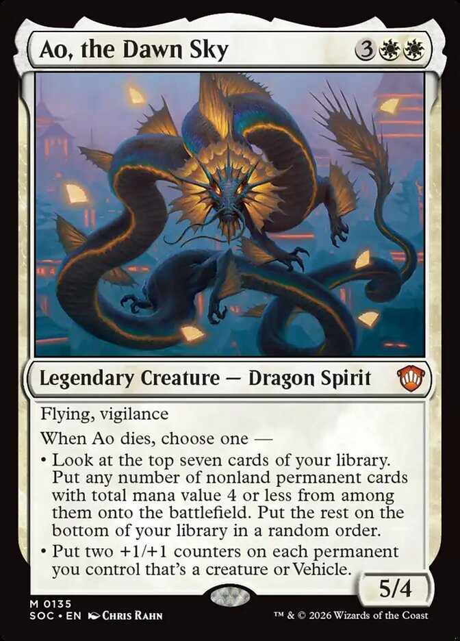 Ao, the Dawn Sky, Secrets Of Strixhaven Commander Card Art