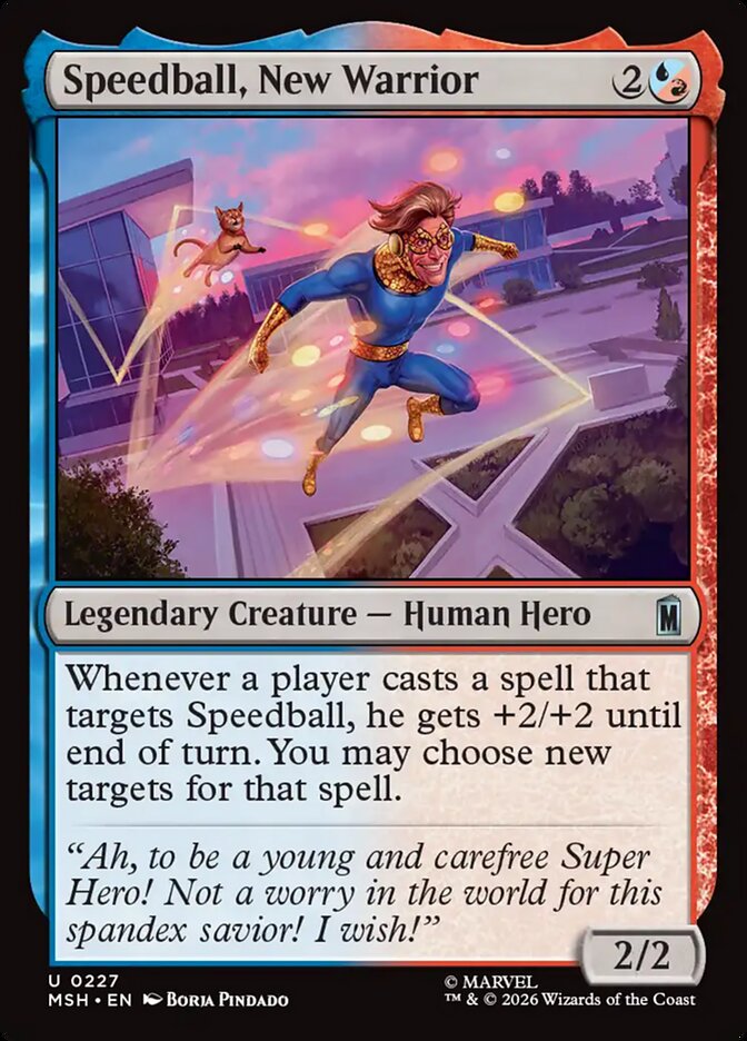 Speedball, New Warrior, Marvel Super Heroes Card Art