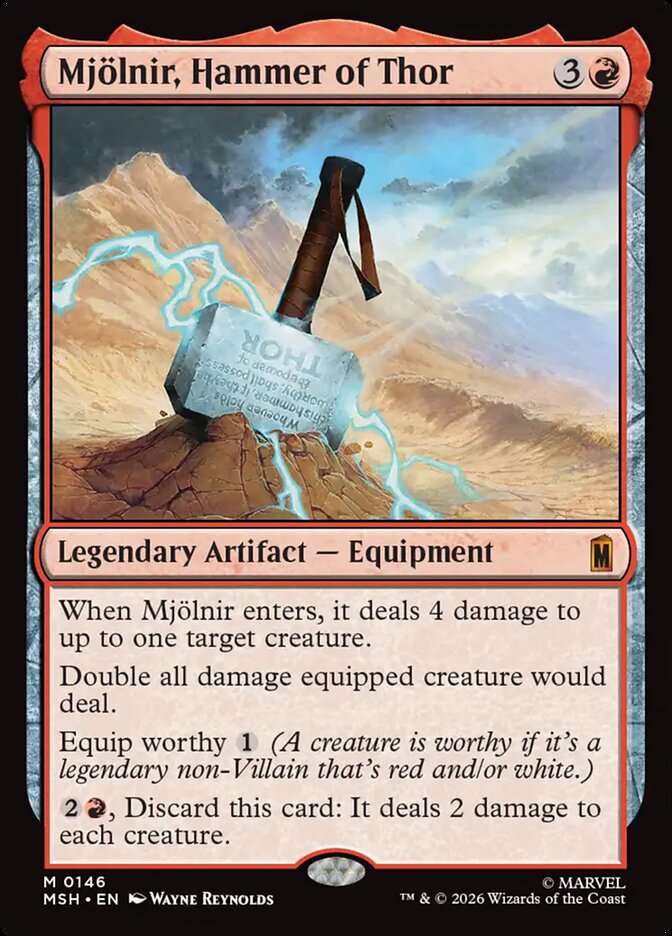 Mjölnir, Hammer of Thor, Marvel Super Heroes Card Art