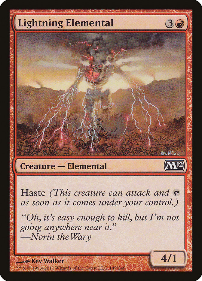 Lightning Elemental, Magic 2012 Card Art