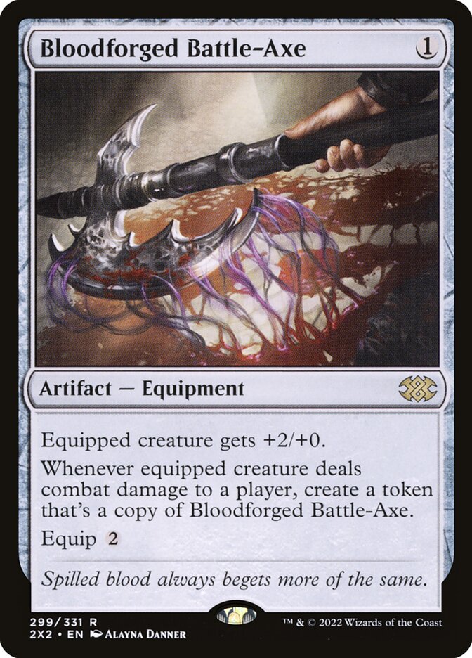Bloodforged Battle-Axe, Double Masters 2022 Card Art