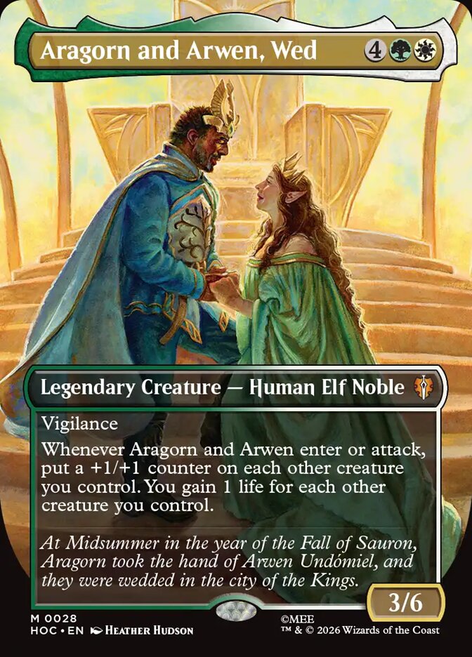 Aragorn and Arwen, Wed, The Hobbit Eternal Card Art