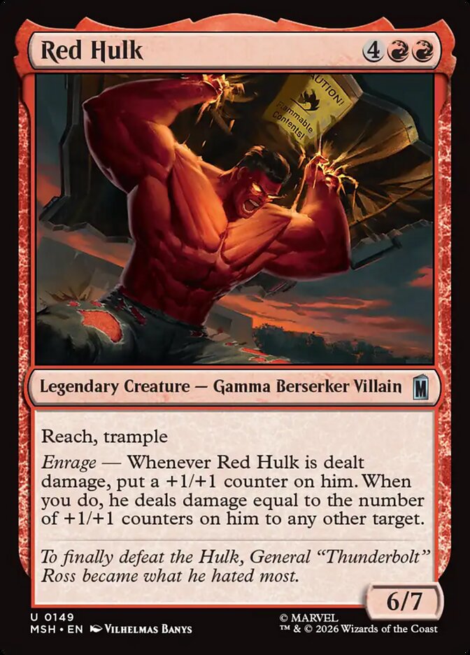 Red Hulk, Marvel Super Heroes Card Art