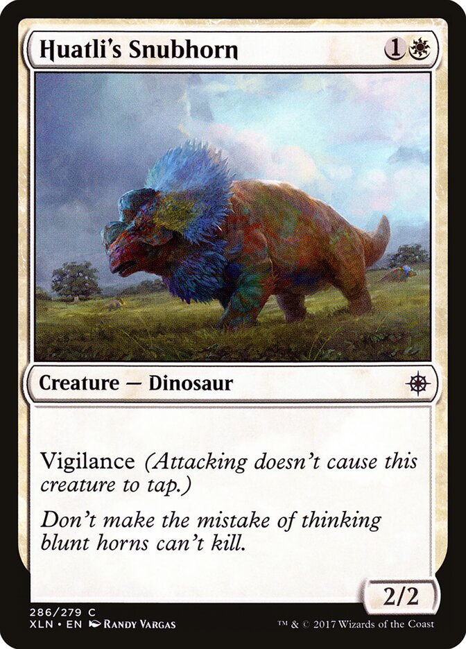 Huatli's Snubhorn, Ixalan Card Art
