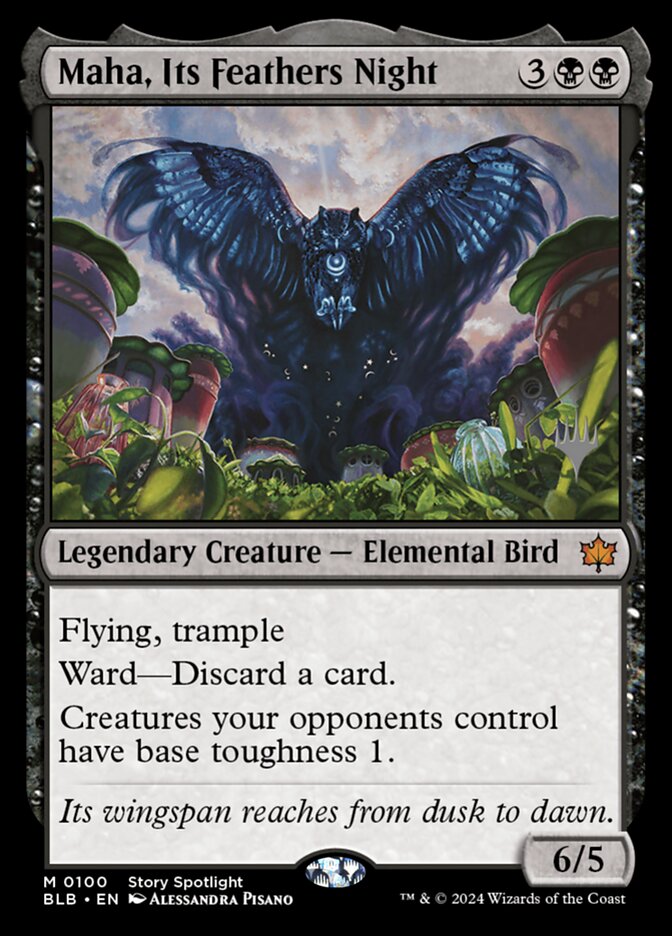 Maha, Its Feathers Night, Bloomburrow promos Card Art