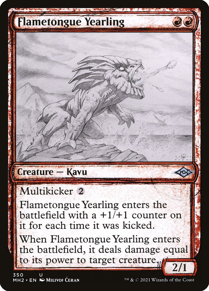 Flametongue Yearling, Modern horizons 2 Card Art