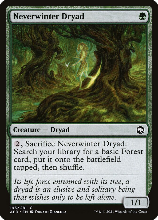 Neverwinter Dryad, Adventures in the forgotten realms Card Art