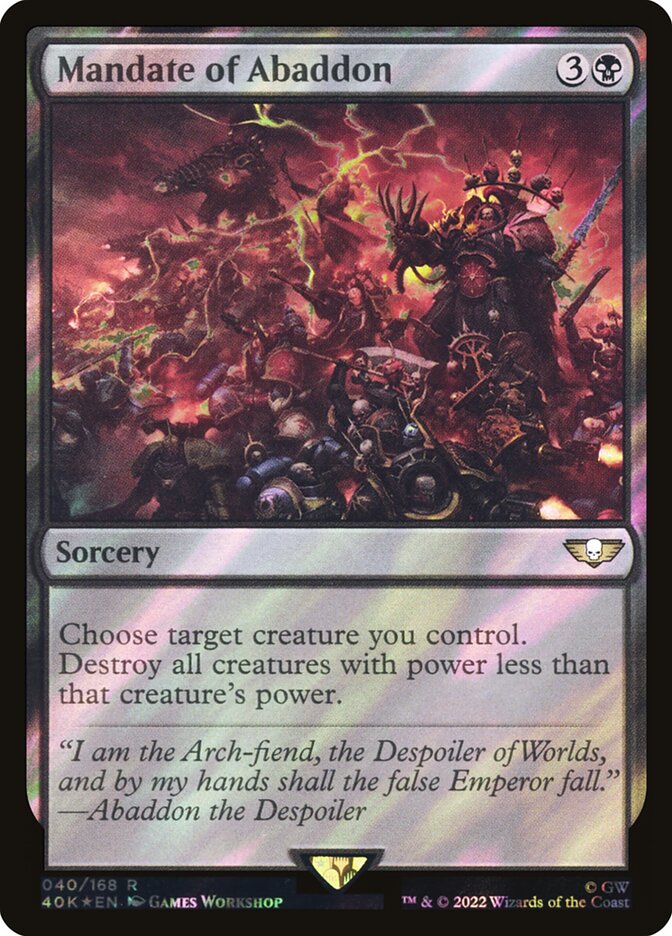 Mandate of Abaddon, Warhammer 40,000 Commander Card Art