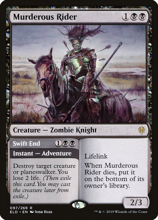 Murderous Rider // Swift End, Throne of eldraine Card Art
