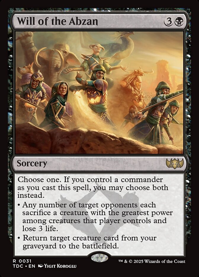 Will of the Abzan, Tarkir: Dragonstorm Commander Card Art