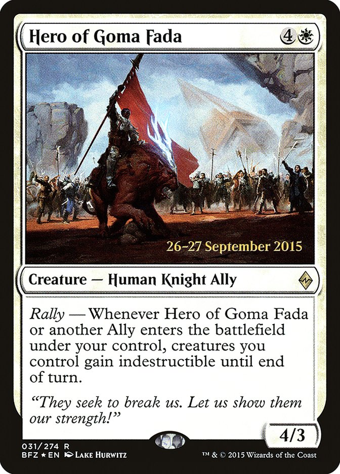 Hero of Goma Fada, Battle for zendikar promos Card Art