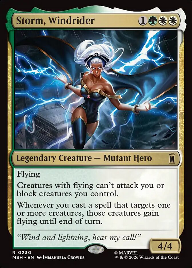Storm, Windrider, Marvel Super Heroes Card Art