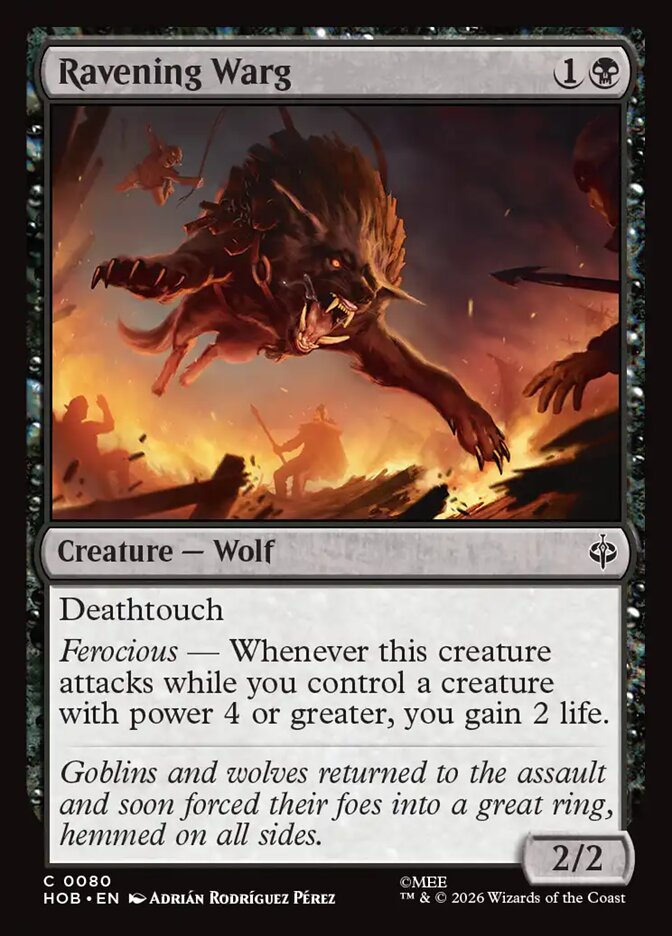 Ravening Warg, The Hobbit Card Art