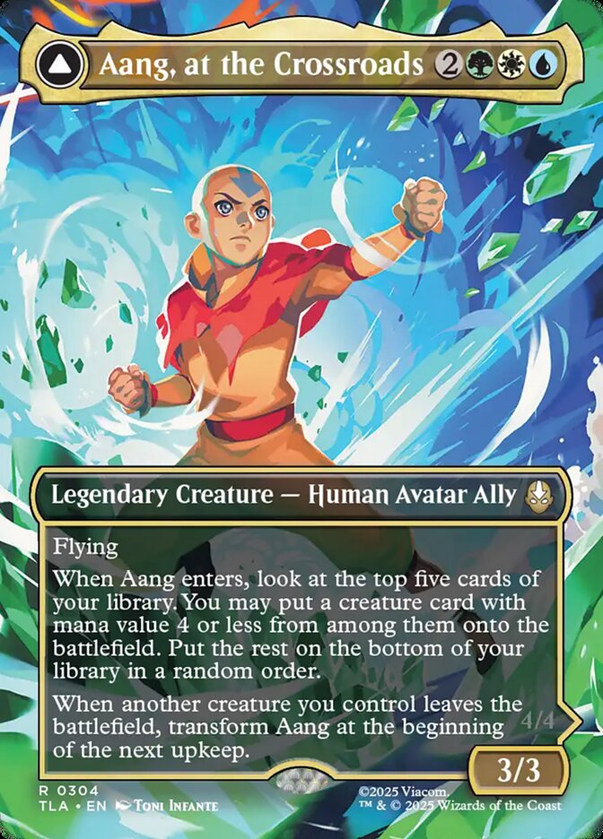 Aang, at the Crossroads // Aang, Destined Savior, Avatar: The Last Airbender Card Art