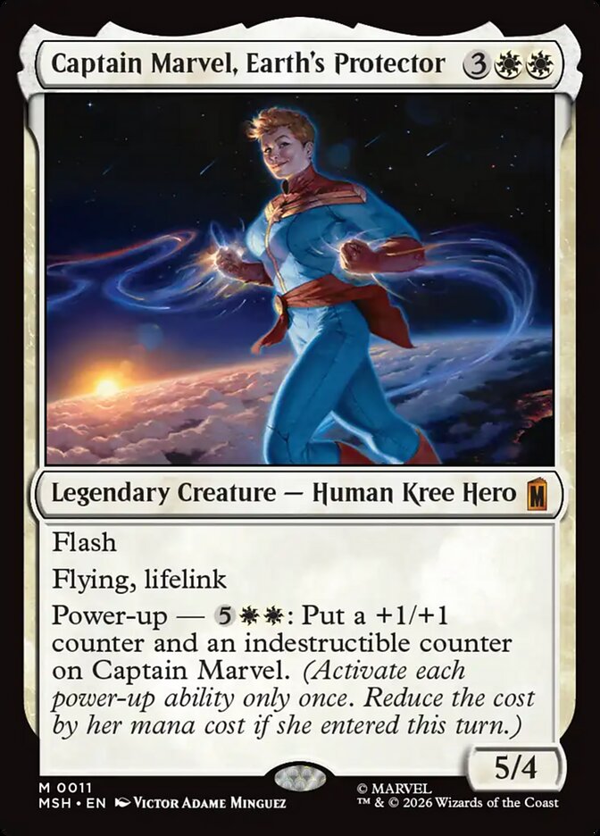 Captain Marvel, Earth's Protector, Marvel Super Heroes Card Art