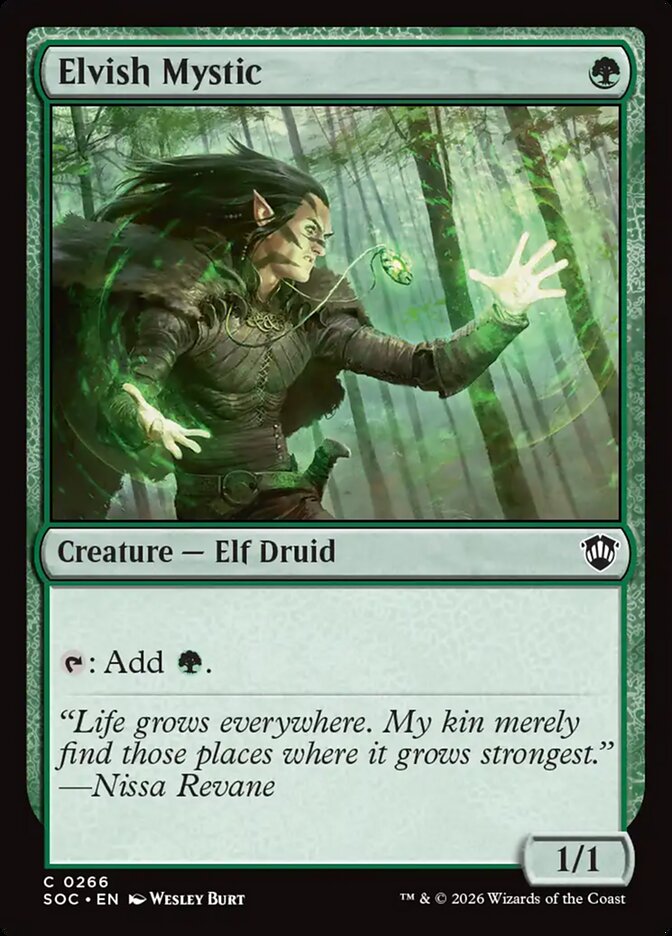 Elvish Mystic, Secrets Of Strixhaven Commander Card Art