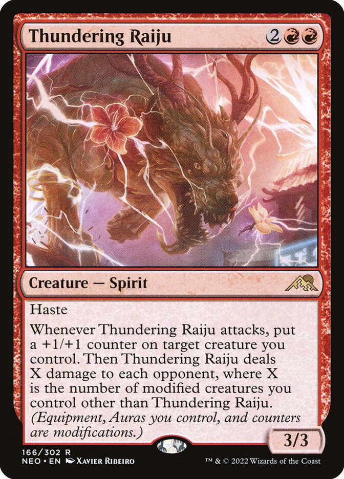 Thundering Raiju, Kamigawa: neon dynasty Card Art