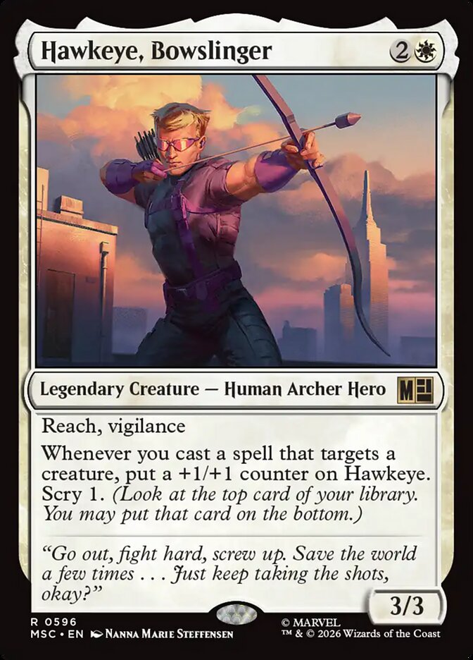 Hawkeye, Bowslinger, Marvel Super Heroes Commander Card Art