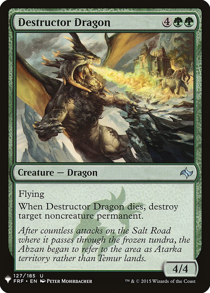 Destructor Dragon, The list Card Art
