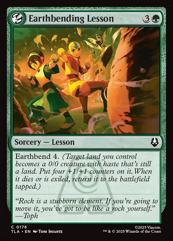 Earthbending Lesson, Avatar: The Last Airbender Card Art