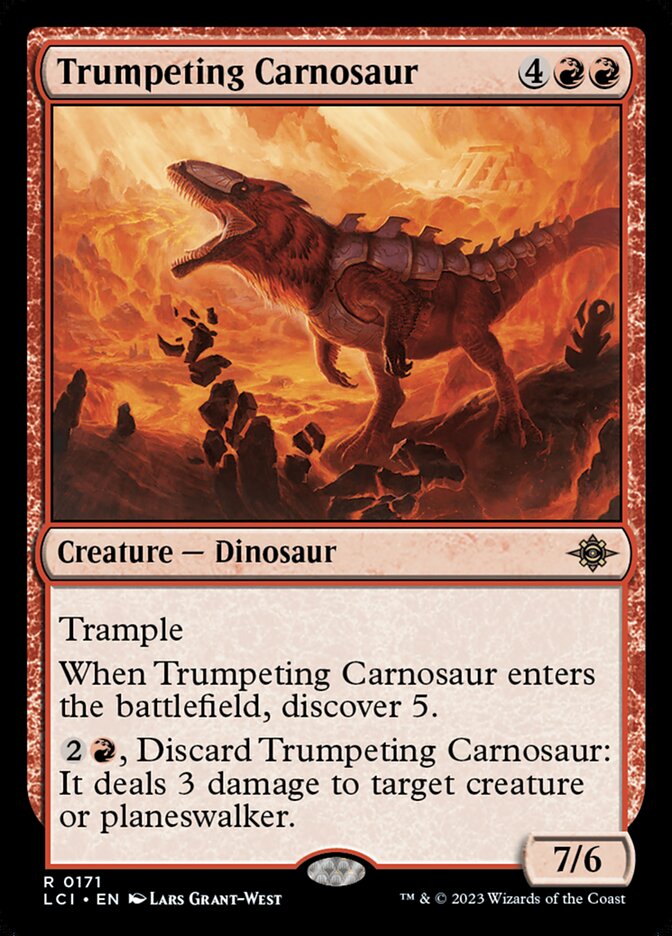 Trumpeting Carnosaur, The lost caverns of ixalan Card Art