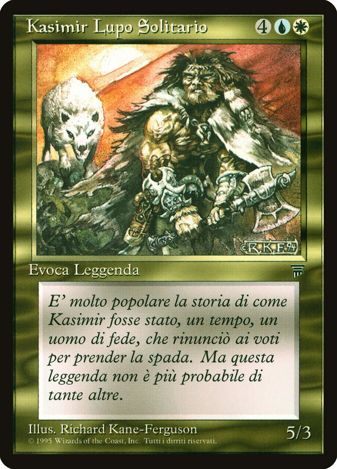 Kasimir the Lone Wolf, Legends Card Art